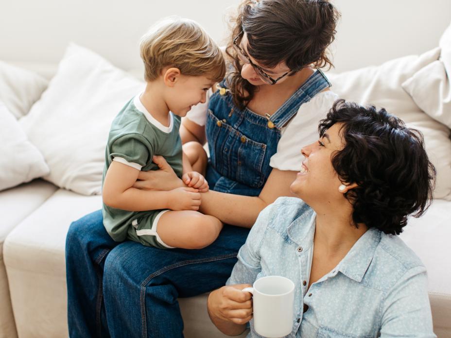 Couple holding a child